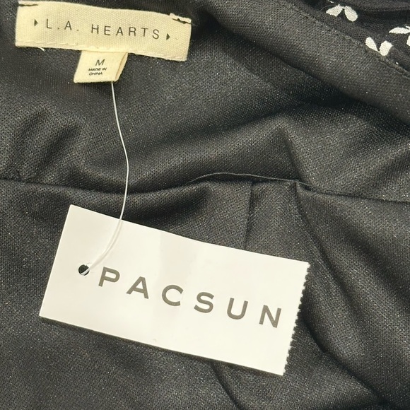 NWT PacSun Floral Mini Dress Medium Black Summer Babydoll Sundress Coquette - Picture 6 of 10